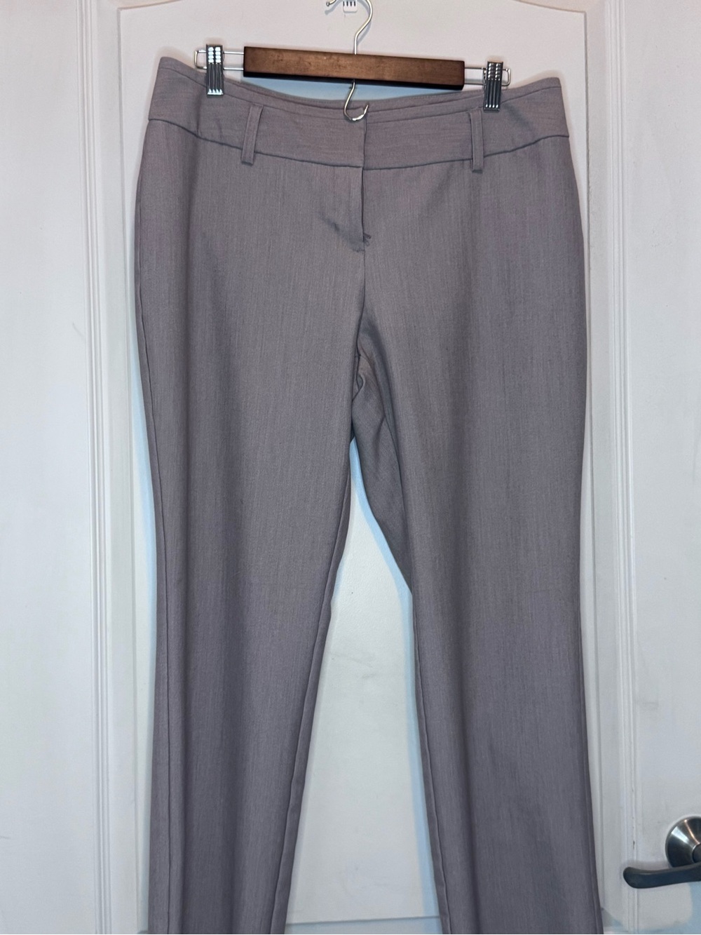 Worthington Light Gray Straight Leg Dress Pants